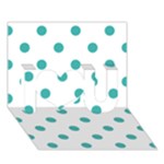 Polka Dots - Verdigris on White I Love You 3D Greeting Card (7x5)