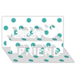 Polka Dots - Verdigris on White Best Friends 3D Greeting Card (8x4)