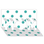 Polka Dots - Verdigris on White MOM 3D Greeting Card (8x4)