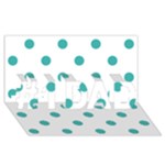 Polka Dots - Verdigris on White #1 DAD 3D Greeting Card (8x4)
