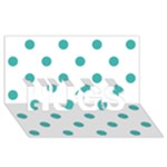 Polka Dots - Verdigris on White HUGS 3D Greeting Card (8x4)