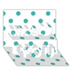 Polka Dots - Verdigris on White Miss You 3D Greeting Card (7x5)