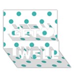 Polka Dots - Verdigris on White Get Well 3D Greeting Card (7x5)