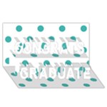 Polka Dots - Verdigris on White Congrats Graduate 3D Greeting Card (8x4)