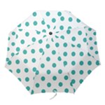 Polka Dots - Verdigris on White Folding Umbrella