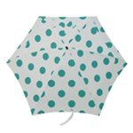 Polka Dots - Verdigris on White Mini Umbrella