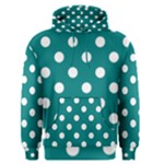 Polka Dots - White on Teal Men s Pullover Hoodie