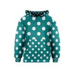 Polka Dots - White on Teal Kid s Pullover Hoodie