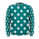 Polka Dots - White on Teal Men s Sweatshirt