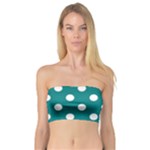 Polka Dots - White on Teal Bandeau Top