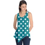 Polka Dots - White on Teal Sleeveless Tunic