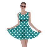 Polka Dots - White on Teal Skater Dress