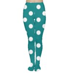 Polka Dots - White on Teal Women s Tights