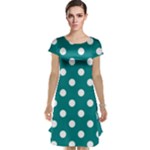 Polka Dots - White on Teal Cap Sleeve Nightdress