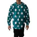 Polka Dots - White on Teal Hooded Wind Breaker (Kids)