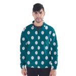 Polka Dots - White on Teal Wind Breaker (Men)