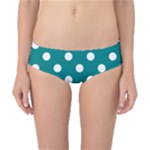 Polka Dots - White on Teal Classic Bikini Bottoms