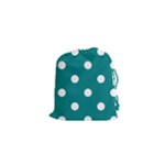 Polka Dots - White on Teal Drawstring Pouch (XS)
