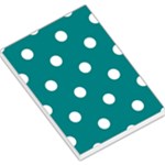 Polka Dots - White on Teal Large Memo Pads