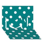 Polka Dots - White on Teal I Love You 3D Greeting Card (7x5)