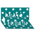 Polka Dots - White on Teal Best Friends 3D Greeting Card (8x4)