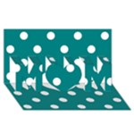 Polka Dots - White on Teal MOM 3D Greeting Card (8x4)