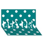 Polka Dots - White on Teal BEST BRO 3D Greeting Card (8x4)