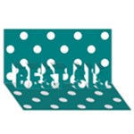 Polka Dots - White on Teal BEST SIS 3D Greeting Card (8x4)