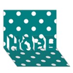 Polka Dots - White on Teal HOPE 3D Greeting Card (7x5)