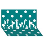 Polka Dots - White on Teal #1 DAD 3D Greeting Card (8x4)
