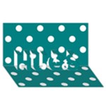 Polka Dots - White on Teal HUGS 3D Greeting Card (8x4)