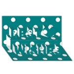 Polka Dots - White on Teal Best Wish 3D Greeting Card (8x4)