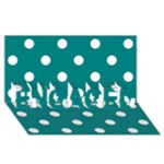 Polka Dots - White on Teal ENGAGED 3D Greeting Card (8x4)
