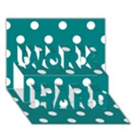 Polka Dots - White on Teal WORK HARD 3D Greeting Card (7x5)