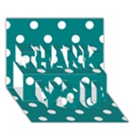 Polka Dots - White on Teal THANK YOU 3D Greeting Card (7x5)