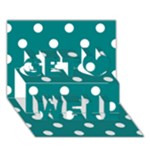Polka Dots - White on Teal Get Well 3D Greeting Card (7x5)