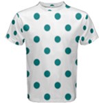 Polka Dots - Teal on White Men s Cotton Tee