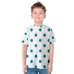 Polka Dots - Teal on White Kid s Cotton Tee