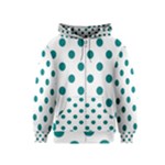 Polka Dots - Teal on White Kid s Zipper Hoodie
