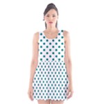 Polka Dots - Teal on White Scoop Neck Skater Dress