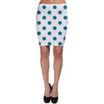Polka Dots - Teal on White Bodycon Skirt
