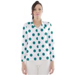 Polka Dots - Teal on White Wind Breaker (Women)