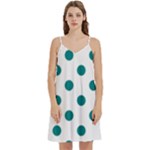 Polka Dots - Teal on White Women s Reversible Sports Bra with Border