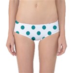 Polka Dots - Teal on White Classic Bikini Bottoms