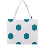 Polka Dots - Teal on White Mini Tote Bag