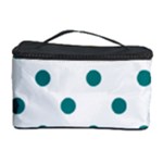 Polka Dots - Teal on White Cosmetic Storage Case