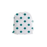 Polka Dots - Teal on White Drawstring Pouch (S)