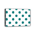 Polka Dots - Teal on White Mini Canvas 6  x 4  (Stretched)