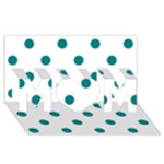 Polka Dots - Teal on White MOM 3D Greeting Card (8x4)
