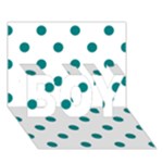 Polka Dots - Teal on White BOY 3D Greeting Card (7x5)